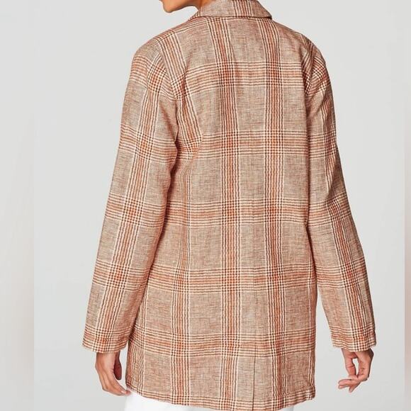 J. Jill Henna Plaid Relaxed Linen Boyfriend Blazer NWT - Picture 2 of 12